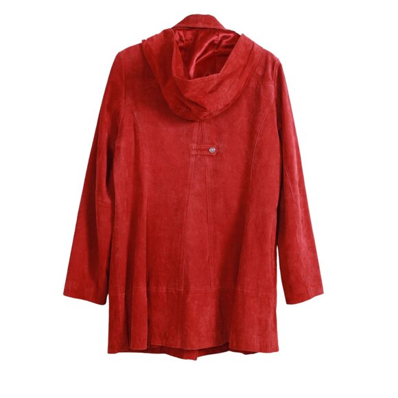 Bradley Bayou Red Suede Detachable Hood Coat - Picture 2 of 16